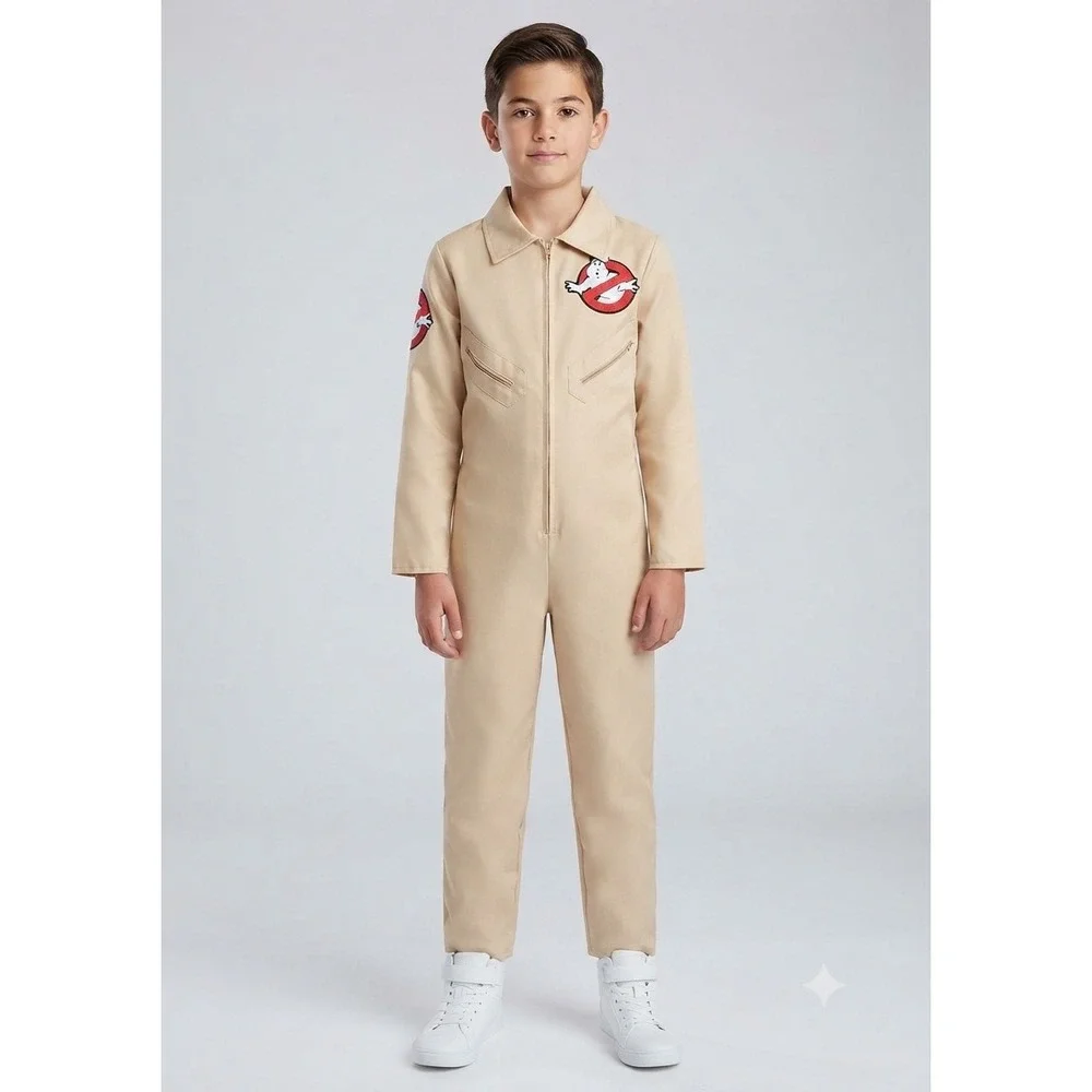 Rubies Ghostbusters Costume Flight Suit Tan Jumpsuit Kids Halloween Cosplay